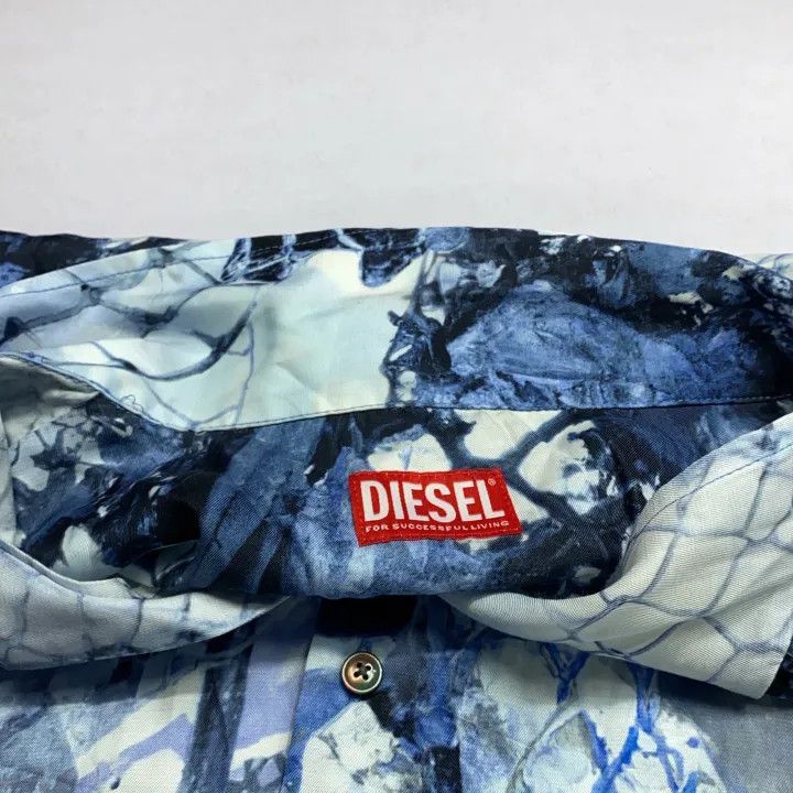 Diesel Diesel Blue Printed Short Sleeve Shirt 0079 Size US XXL / EU 58 / 5 - 8 Thumbnail