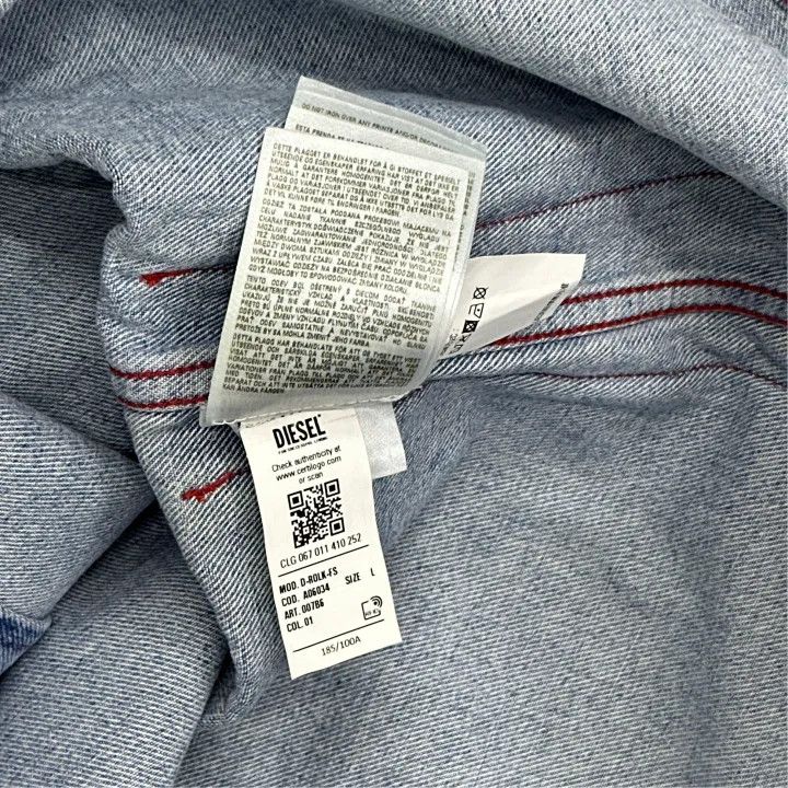 Diesel Diesel Light Blue Button-Front Denim Jacket 0079 Size US L / EU 52-54 / 3 - 3 Thumbnail