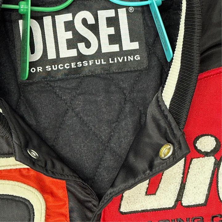 Diesel Diesel Black Letter Pattern Baseball Jacket 0079 Size US XL / EU 56 / 4 - 2 Thumbnail