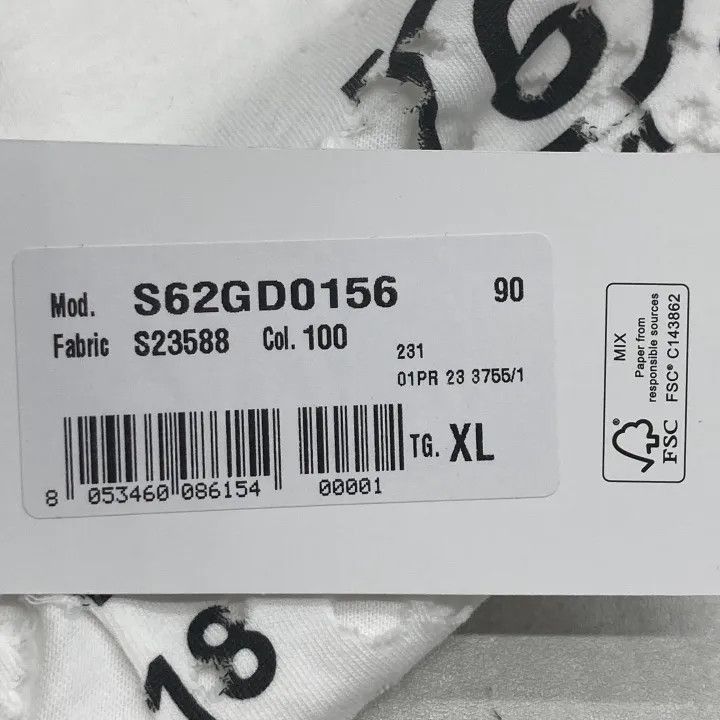 Maison Margiela MM6 Maison Margiela White Logo Print T-Shirt 0079 Size US XL / EU 56 / 4 - 3 Thumbnail