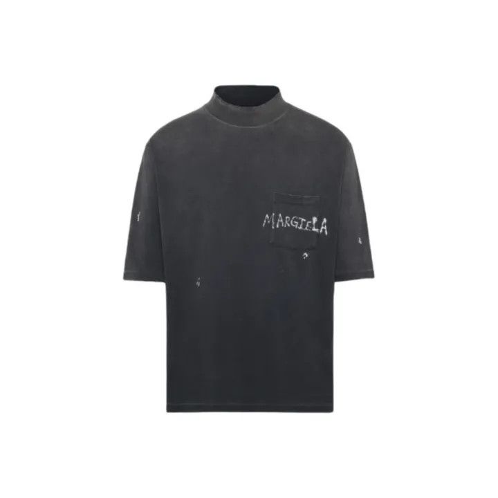 Maison Margiela Maison Margiela Black Logo Turtleneck Short Sleeve Shirt 0079 Size US M / EU 48-50 / 2 - 2 Thumbnail