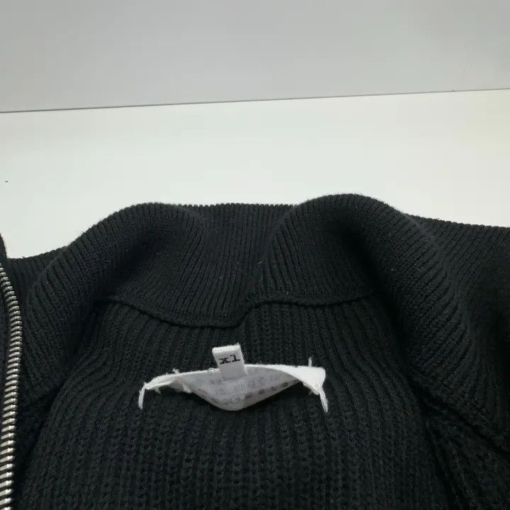 Maison Margiela Maison Margiela Black Zippered Knit Cardigan 0079 Size US XL / EU 56 / 4 - 4 Thumbnail