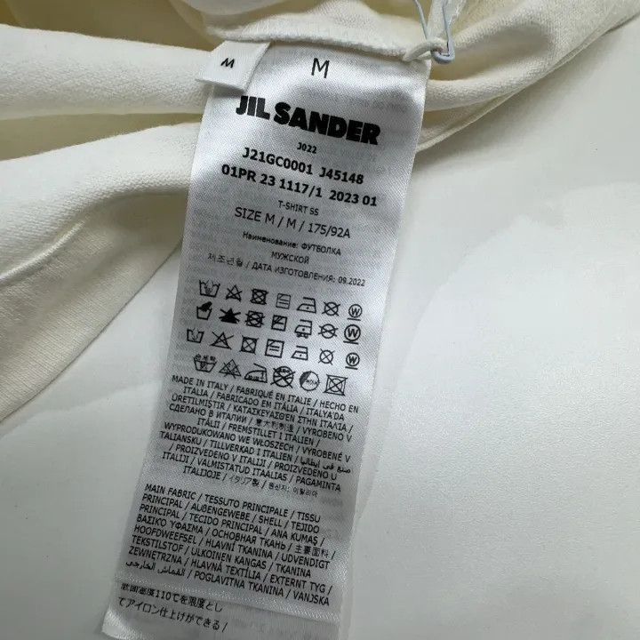Jil Sander JIL SANDER White Short Sleeve Graphic T-Shirt 0079 Size US M / EU 48-50 / 2 - 4 Thumbnail