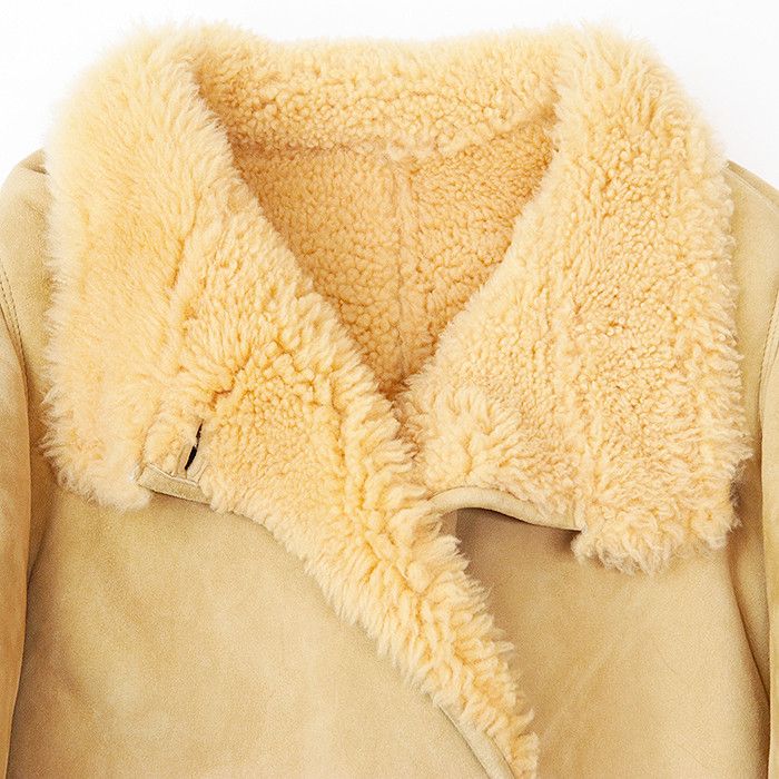 Celine Celine Celine Mouton Layered Sleeve Stand Collar Lambskin Coat Leather Outerwear 2D168269F Size ONE SIZE - 12 Thumbnail