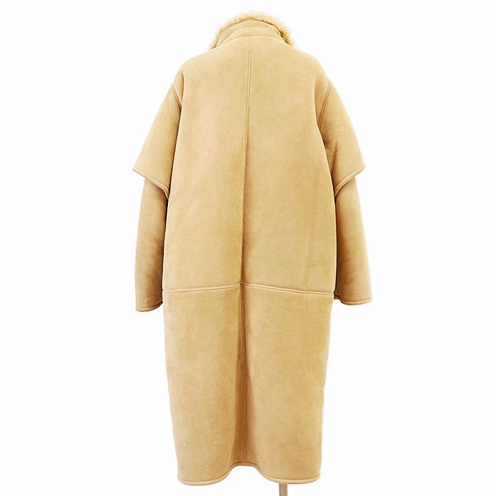 Celine Celine Celine Mouton Layered Sleeve Stand Collar Lambskin Coat Leather Outerwear 2D168269F Size ONE SIZE - 8 Thumbnail