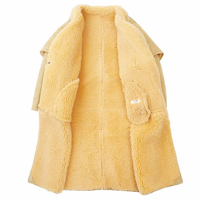 Celine Celine Celine Mouton Layered Sleeve Stand Collar Lambskin Coat Leather Outerwear 2D168269F Size ONE SIZE - 7 Thumbnail