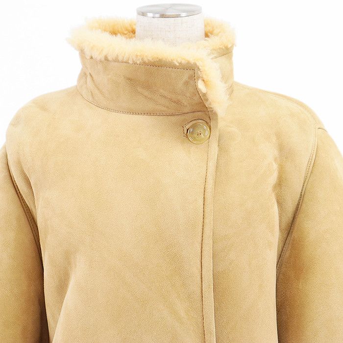 Celine Celine Celine Mouton Layered Sleeve Stand Collar Lambskin Coat Leather Outerwear 2D168269F Size ONE SIZE - 3 Thumbnail