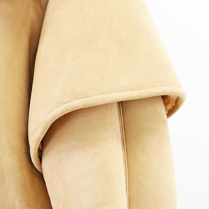 Celine Celine Celine Mouton Layered Sleeve Stand Collar Lambskin Coat Leather Outerwear 2D168269F Size ONE SIZE - 5 Thumbnail