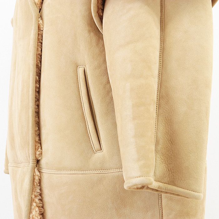 Celine Celine Celine Mouton Layered Sleeve Stand Collar Lambskin Coat Leather Outerwear 2D168269F Size ONE SIZE - 6 Thumbnail