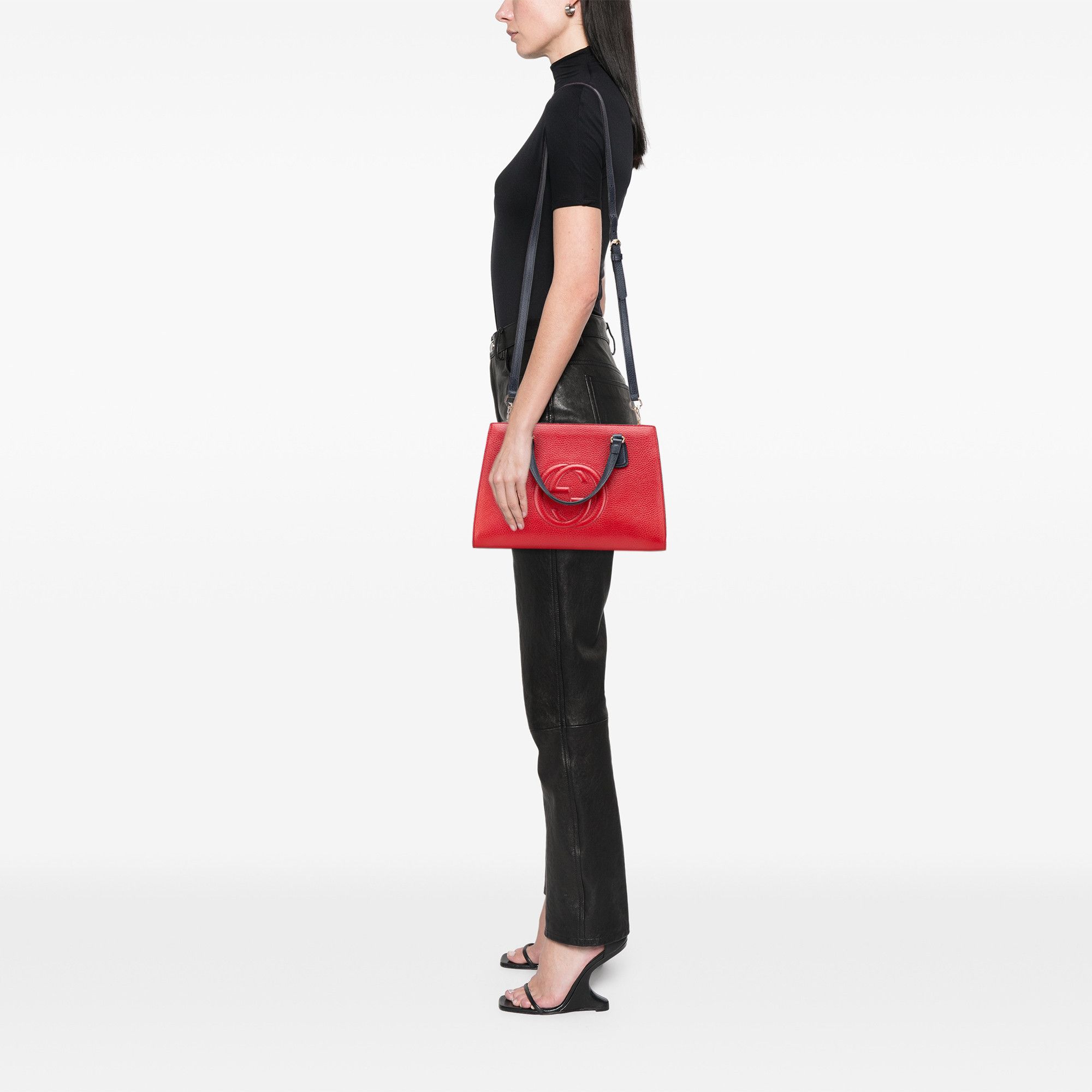 Gucci Gucci Medium Tricolor Pebbled Calfskin Soho Convertible Top Handle Bag Size ONE SIZE - 13 Thumbnail