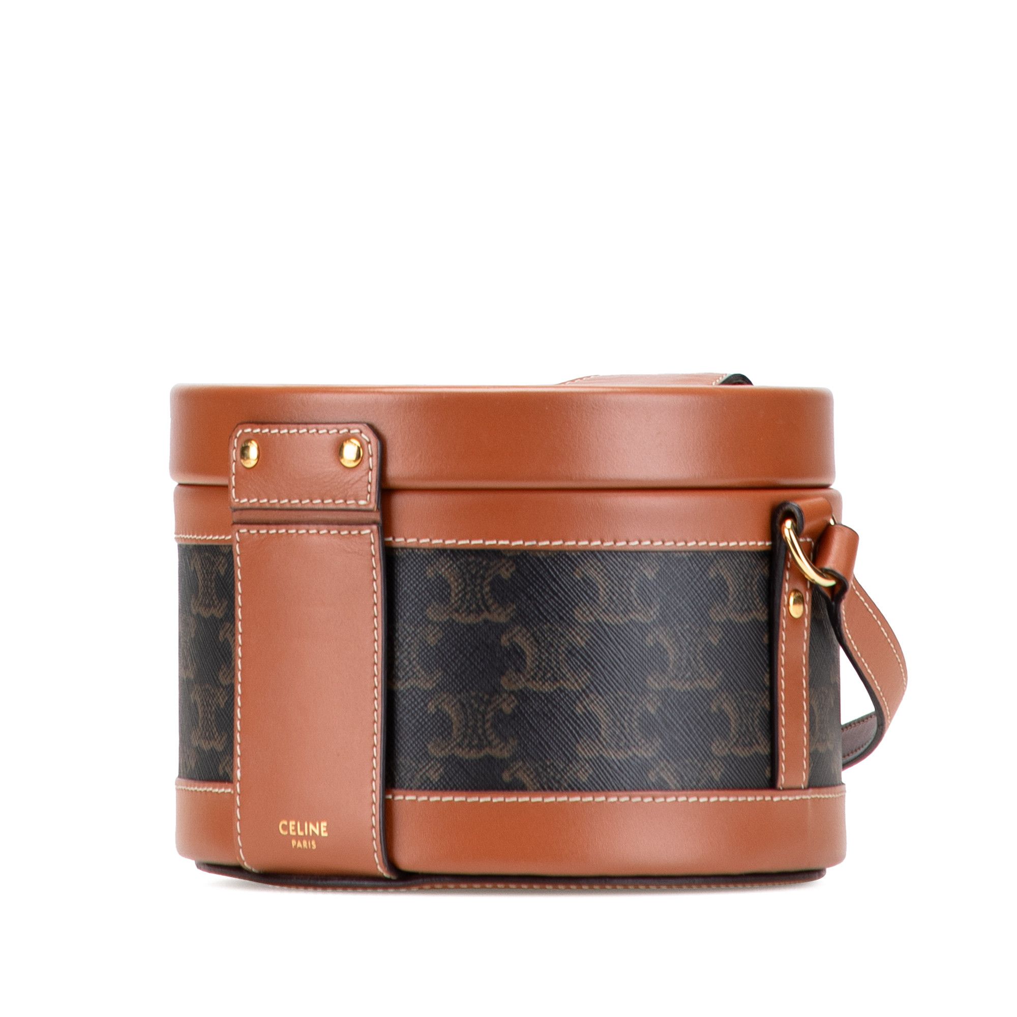 Celine Celine Medium Triomphe Coated Canvas Tambour Crossbody Size ONE SIZE - 2 Thumbnail