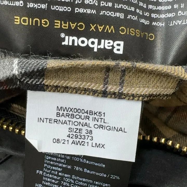 Barbour Barbour International Black Waxed Jacket for Men 0079 Size US M / EU 48-50 / 2 - 3 Thumbnail
