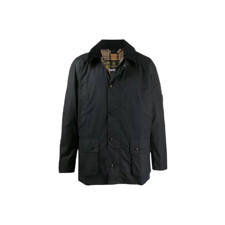 Barbour Barbour Navy Waxed Jacket for Men 0079 Size US L / EU 52-54 / 3 - 2 Thumbnail