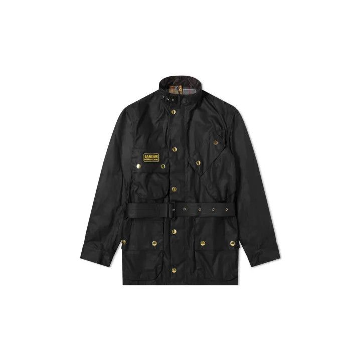 Barbour Barbour International Men’s Black Waxed Jacket 0079 Size US M / EU 48-50 / 2 - 2 Thumbnail