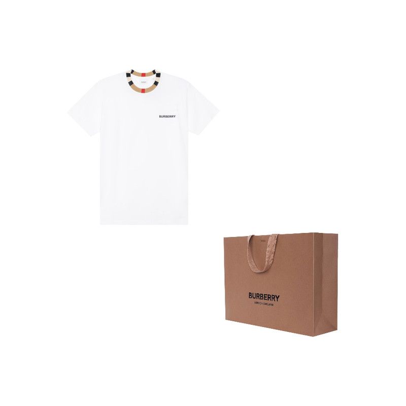 Burberry Burberry Embroidered Logo White Short Sleeve T-Shirt 0079 Size US S / EU 44-46 / 1 - 3 Thumbnail