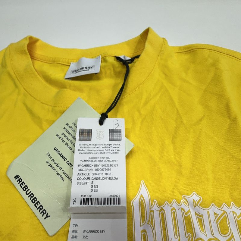 Burberry Burberry SS23 Letter Print Yellow T-Shirt 0079 Size US S / EU 44-46 / 1 - 9 Thumbnail