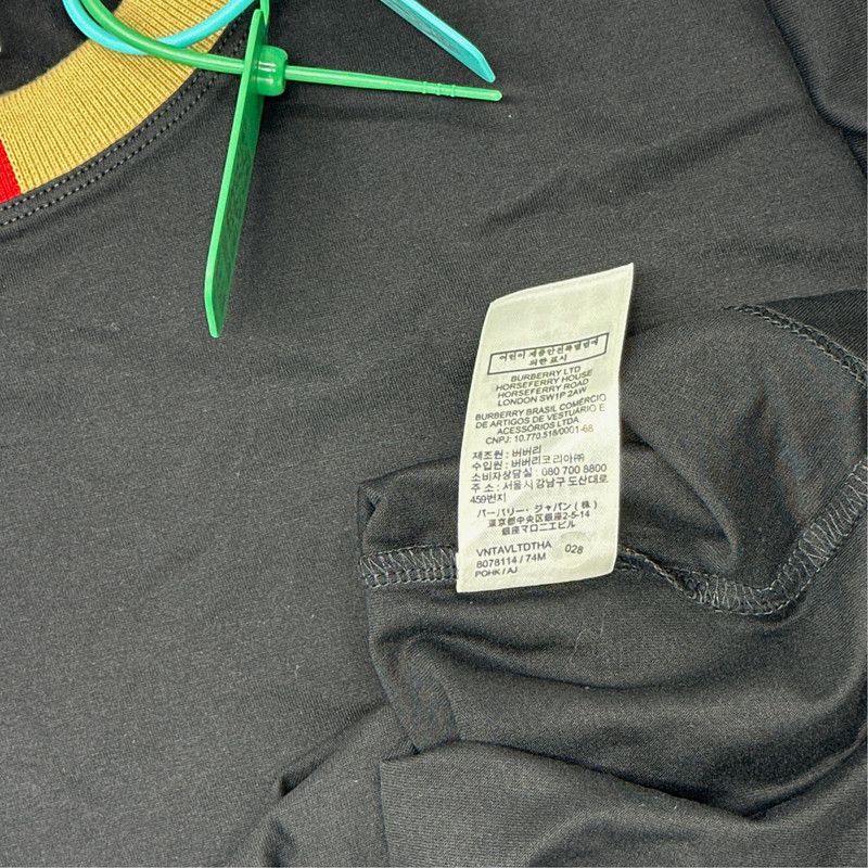 Burberry Burberry Black Short Sleeve T-Shirt with Embroidered Logo 0079 Size US XL / EU 56 / 4 - 3 Thumbnail