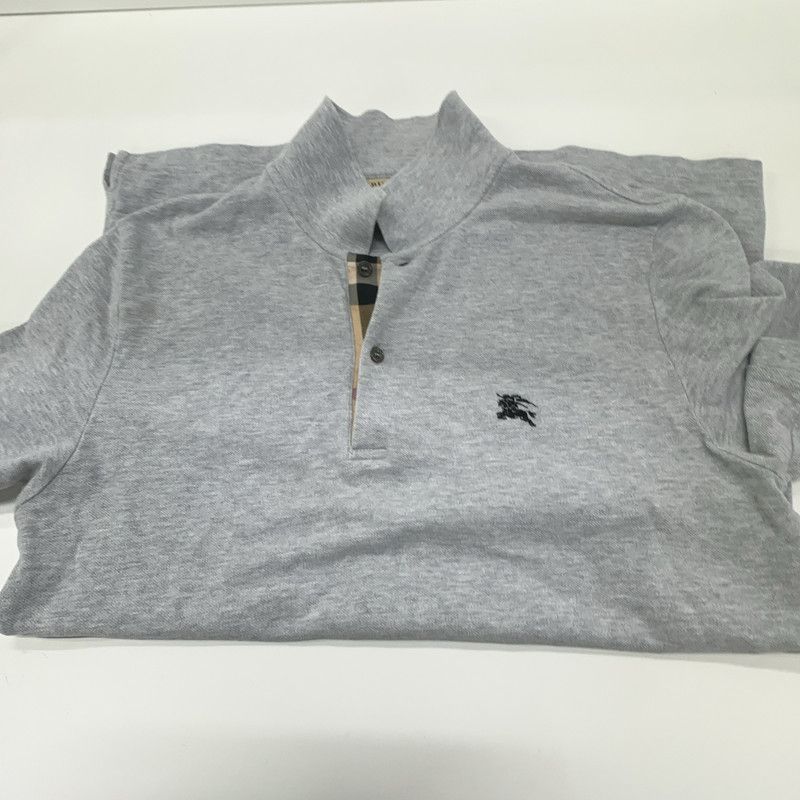 Burberry Burberry Gray Logo Embroidered Polo Shirt 0079 Size US L / EU 52-54 / 3 - 7 Thumbnail