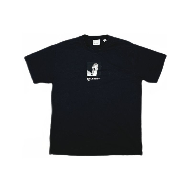Burberry Burberry Black Logo Print Cotton T-Shirt 0079 Size US XXS / EU 40 - 5 Thumbnail
