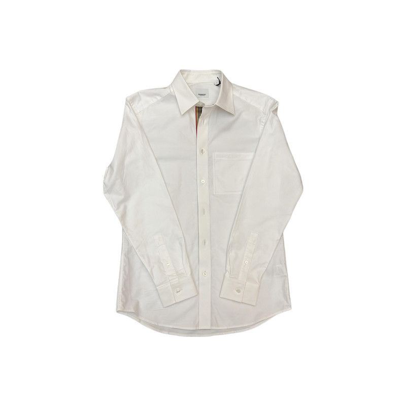 Burberry Burberry White Logo Long Sleeve Button-Up Shirt 0079 Size US L / EU 52-54 / 3 - 5 Thumbnail