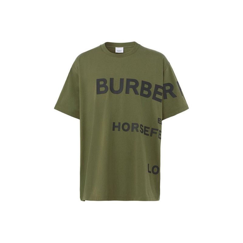 Burberry Burberry Letter Print Green Short Sleeve T-Shirt 0079 Size US XL / EU 56 / 4 - 5 Thumbnail