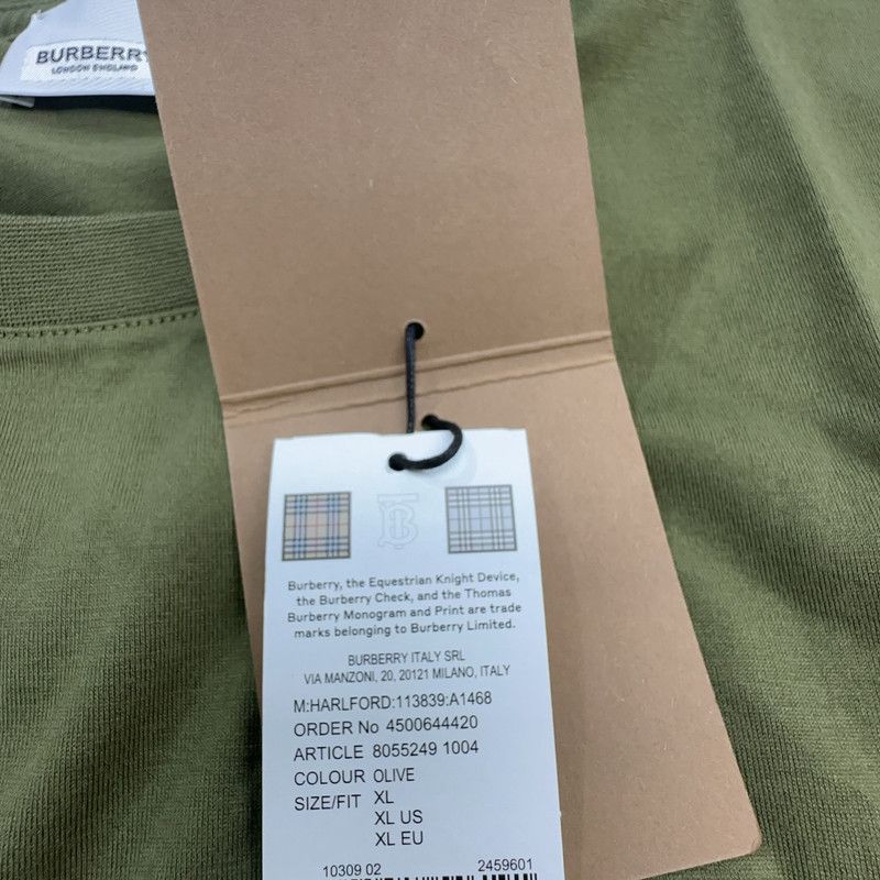Burberry Burberry Letter Print Green Short Sleeve T-Shirt 0079 Size US XL / EU 56 / 4 - 12 Thumbnail