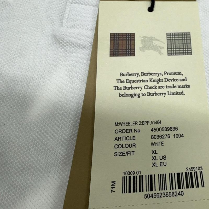 Burberry Burberry SS22 Solid White Short Sleeve Polo 0079 Size US XL / EU 56 / 4 - 11 Thumbnail