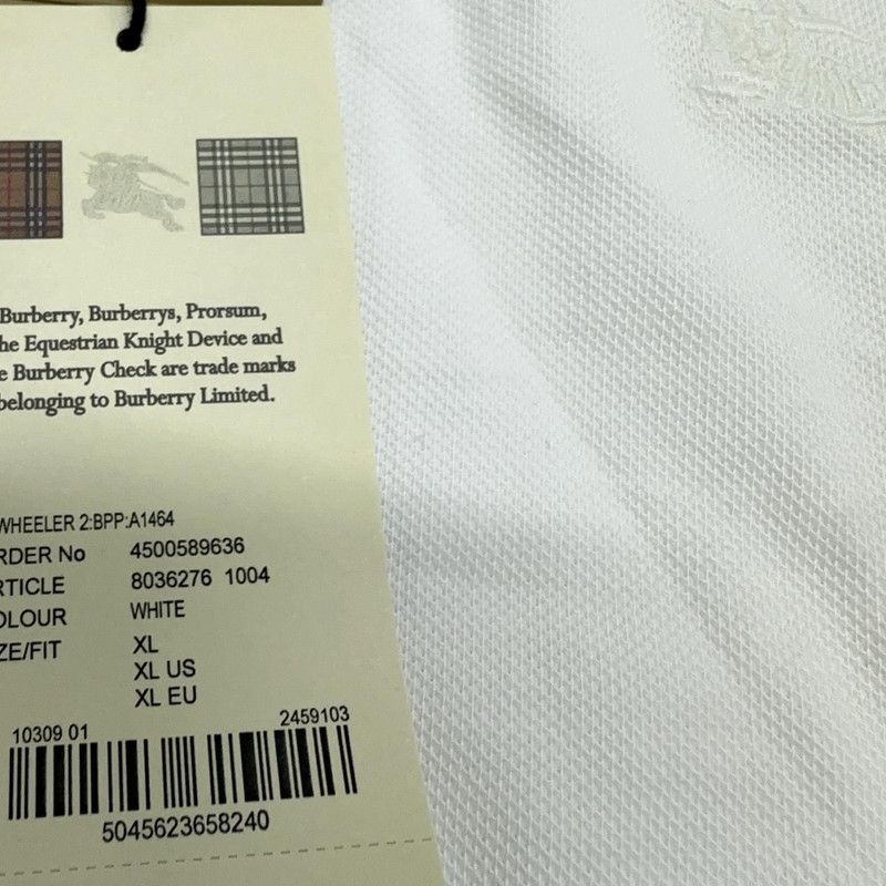 Burberry Burberry SS22 Solid White Short Sleeve Polo 0079 Size US XL / EU 56 / 4 - 10 Thumbnail