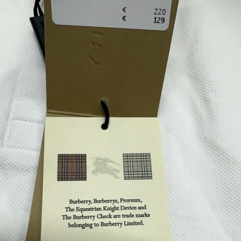 Burberry Burberry SS22 Solid White Short Sleeve Polo 0079 Size US XL / EU 56 / 4 - 9 Thumbnail
