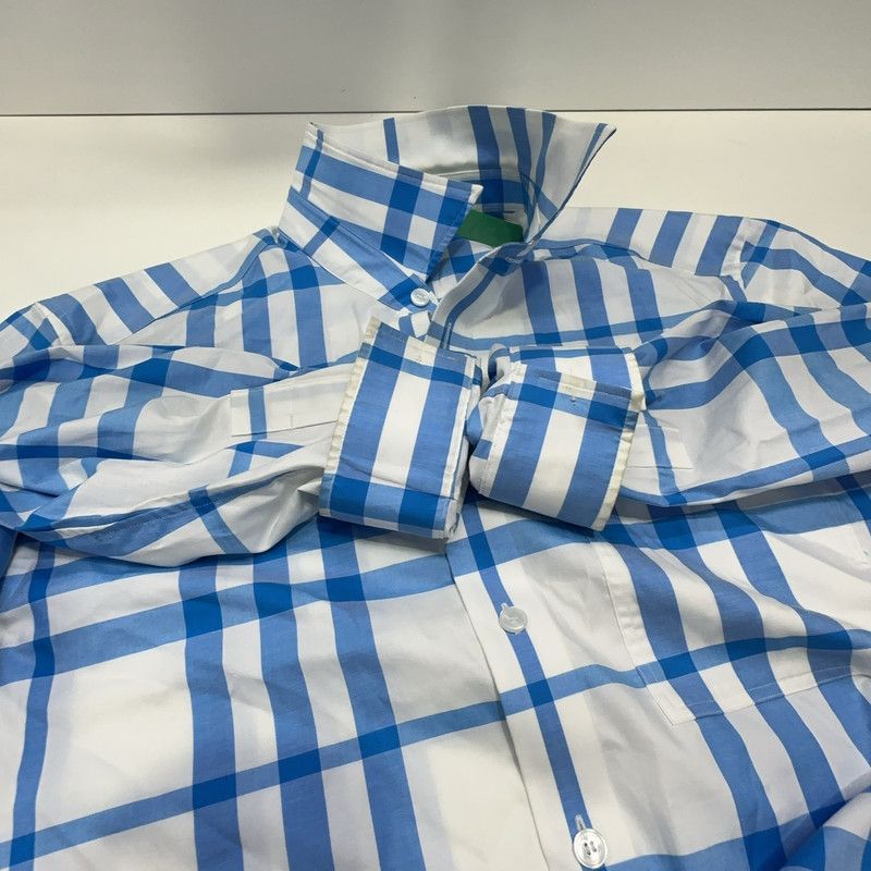 Burberry Burberry Blue Plaid Long Sleeve Shirt 0079 Size US XL / EU 56 / 4 - 5 Thumbnail