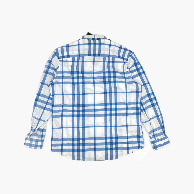 Burberry Burberry Blue Plaid Long Sleeve Shirt 0079 Size US XL / EU 56 / 4 - 6 Thumbnail