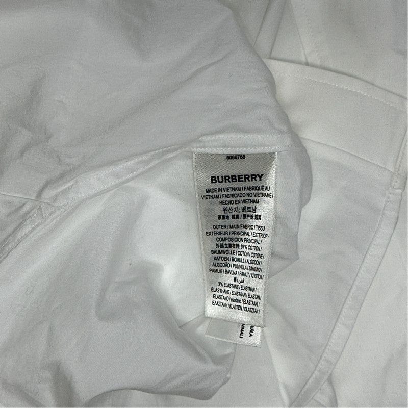Burberry Burberry Men's White Logo Long Sleeve Shirt 0079 Size US L / EU 52-54 / 3 - 2 Thumbnail