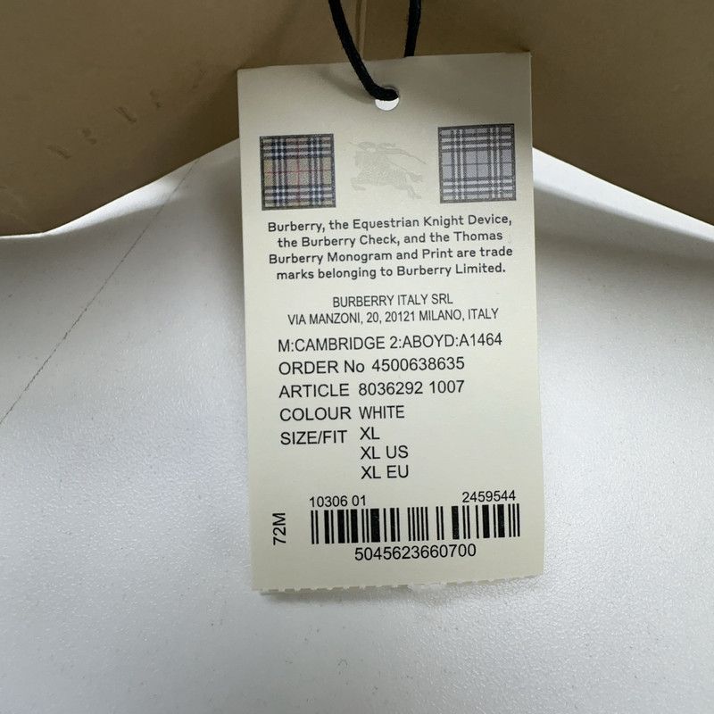 Burberry Burberry White Logo Embroidered Button-Up Shirt 0079 Size US XL / EU 56 / 4 - 3 Thumbnail