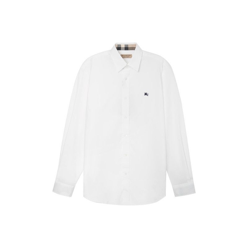Burberry Burberry White Logo Embroidered Button-Up Shirt 0079 Size US XL / EU 56 / 4 - 2 Thumbnail