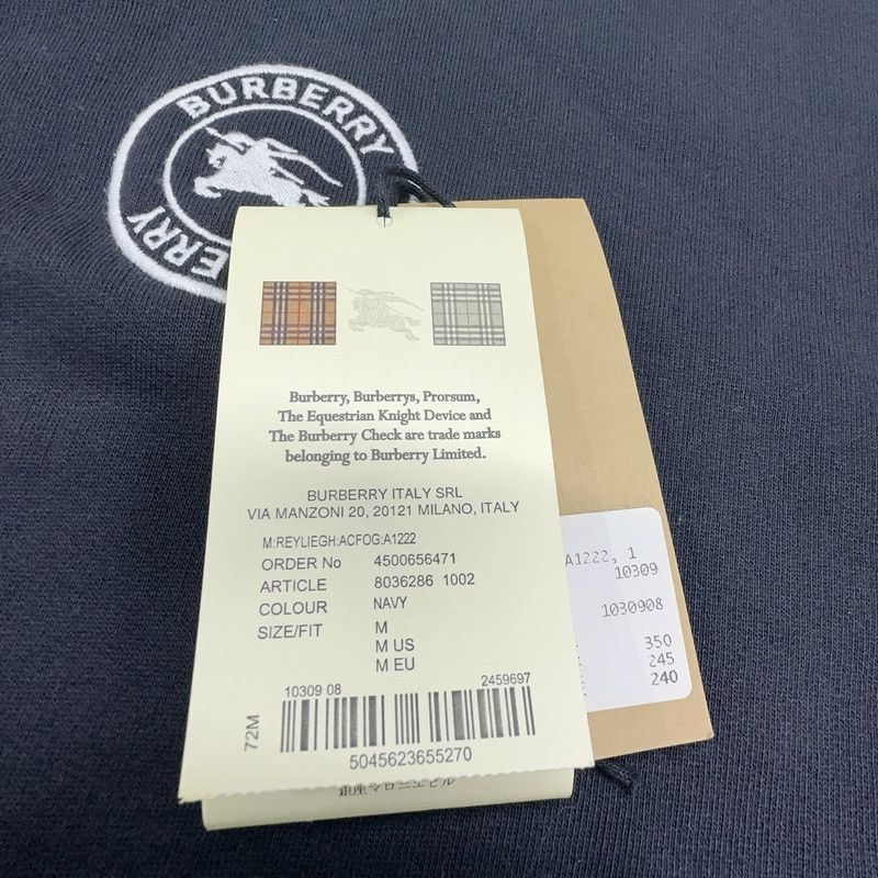 Burberry Burberry Navy Logo Print Casual Sweatshirt 0079 Size US M / EU 48-50 / 2 - 18 Thumbnail