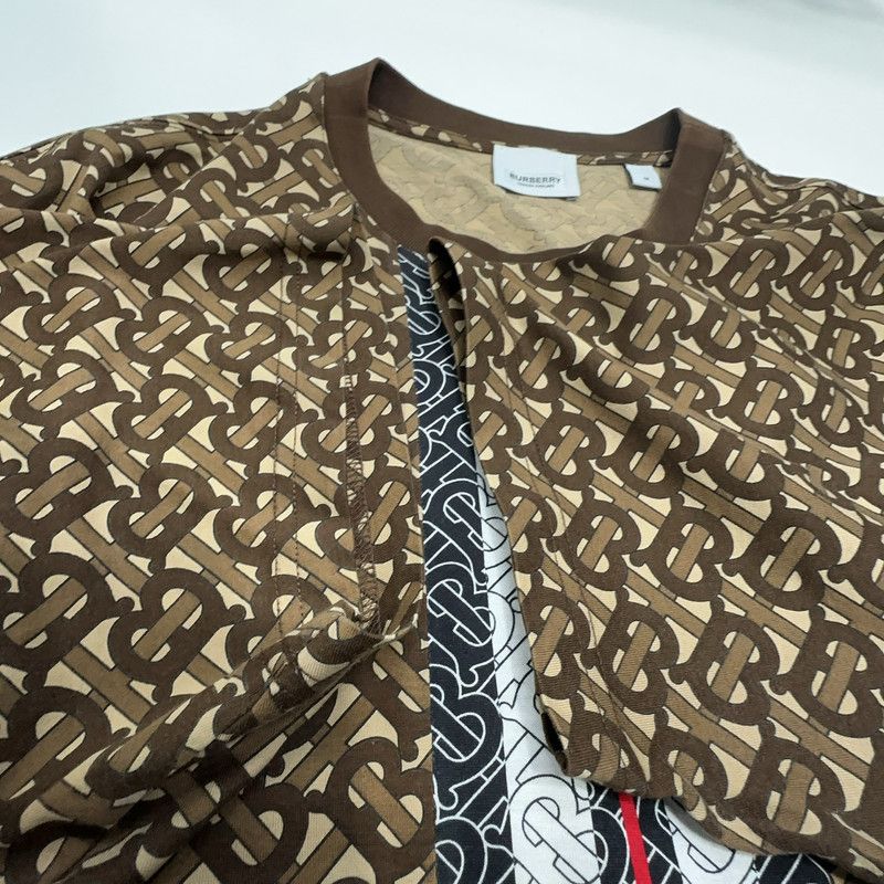 Burberry Burberry Brown Patterned Short Sleeve T-Shirt 0079 Size US M / EU 48-50 / 2 - 5 Thumbnail