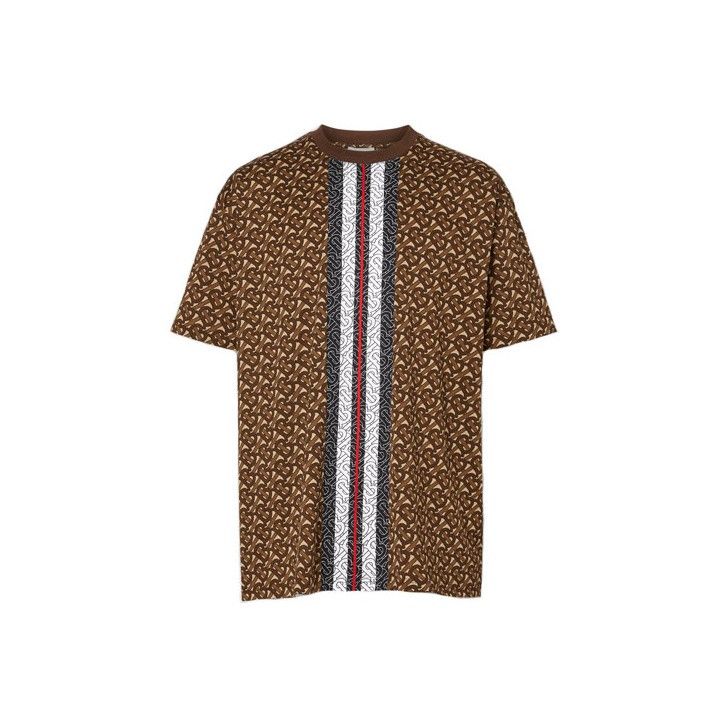 Burberry Burberry Brown Patterned Short Sleeve T-Shirt 0079 Size US M / EU 48-50 / 2 - 4 Thumbnail