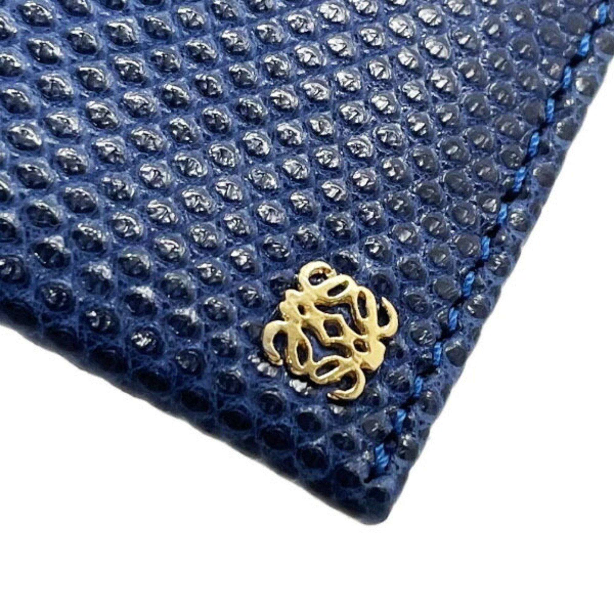 Loewe LOEWE Card Case Anagram Holder Leather Navy Blue Business IC ID Pass KK-15225 Size ONE SIZE - 5 Thumbnail