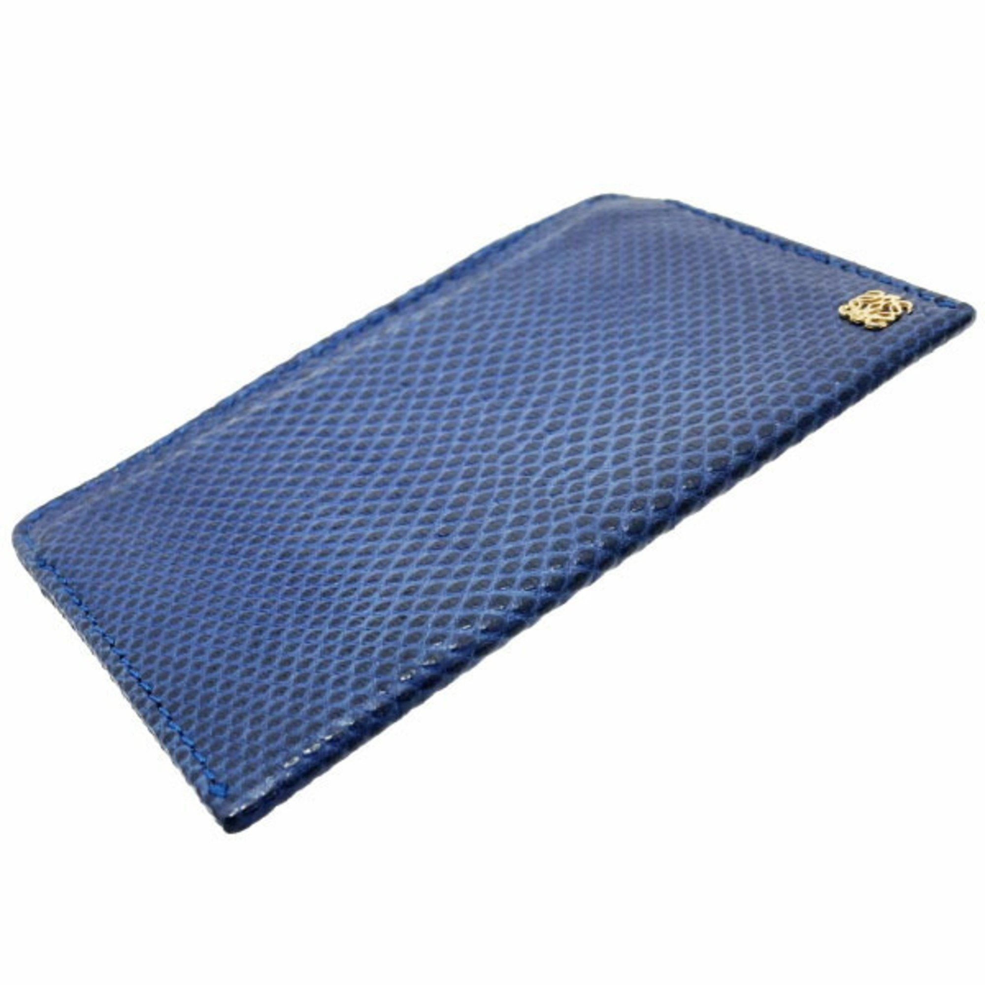 Loewe LOEWE Card Case Anagram Holder Leather Navy Blue Business IC ID Pass KK-15225 Size ONE SIZE - 4 Thumbnail