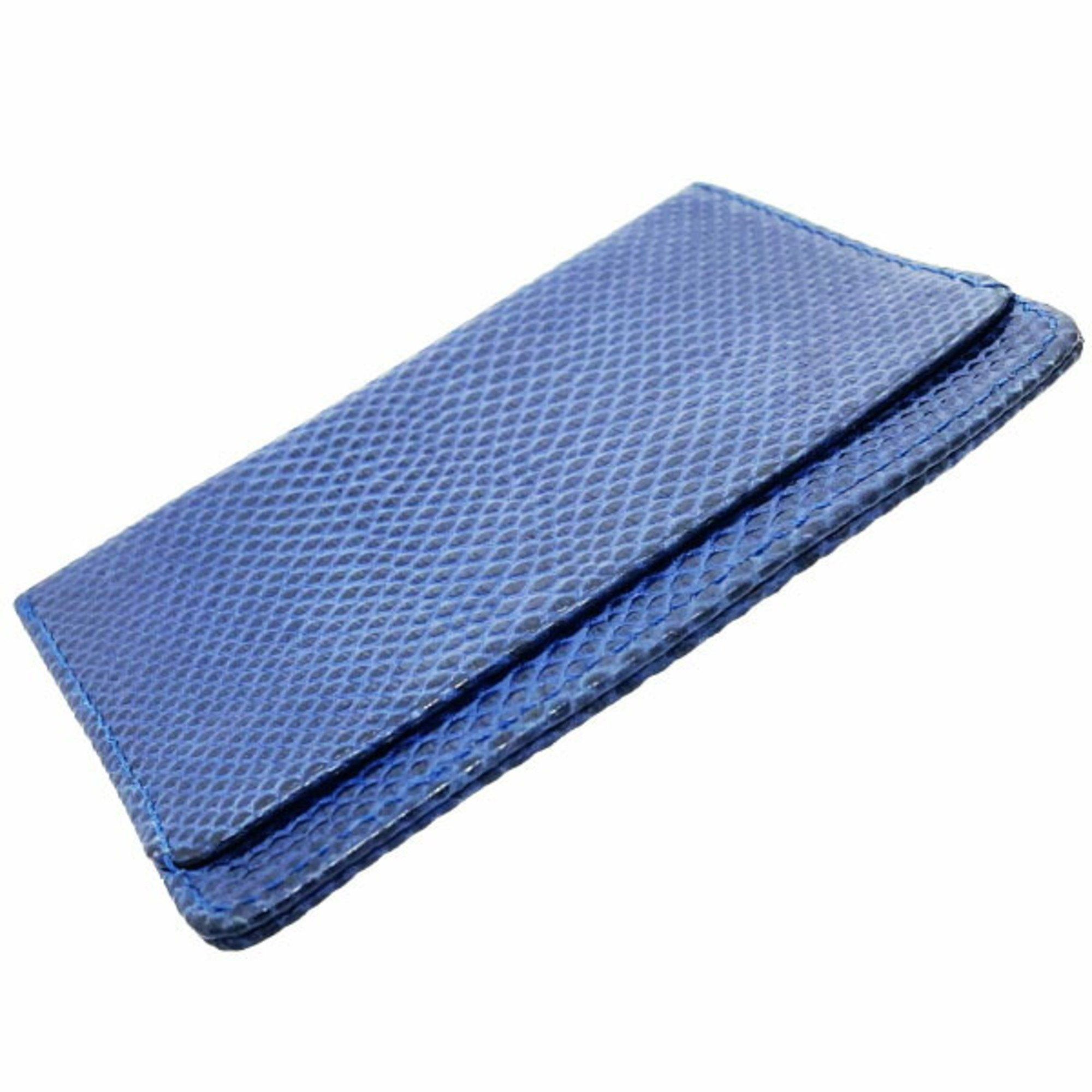 Loewe LOEWE Card Case Anagram Holder Leather Navy Blue Business IC ID Pass KK-15225 Size ONE SIZE - 3 Thumbnail