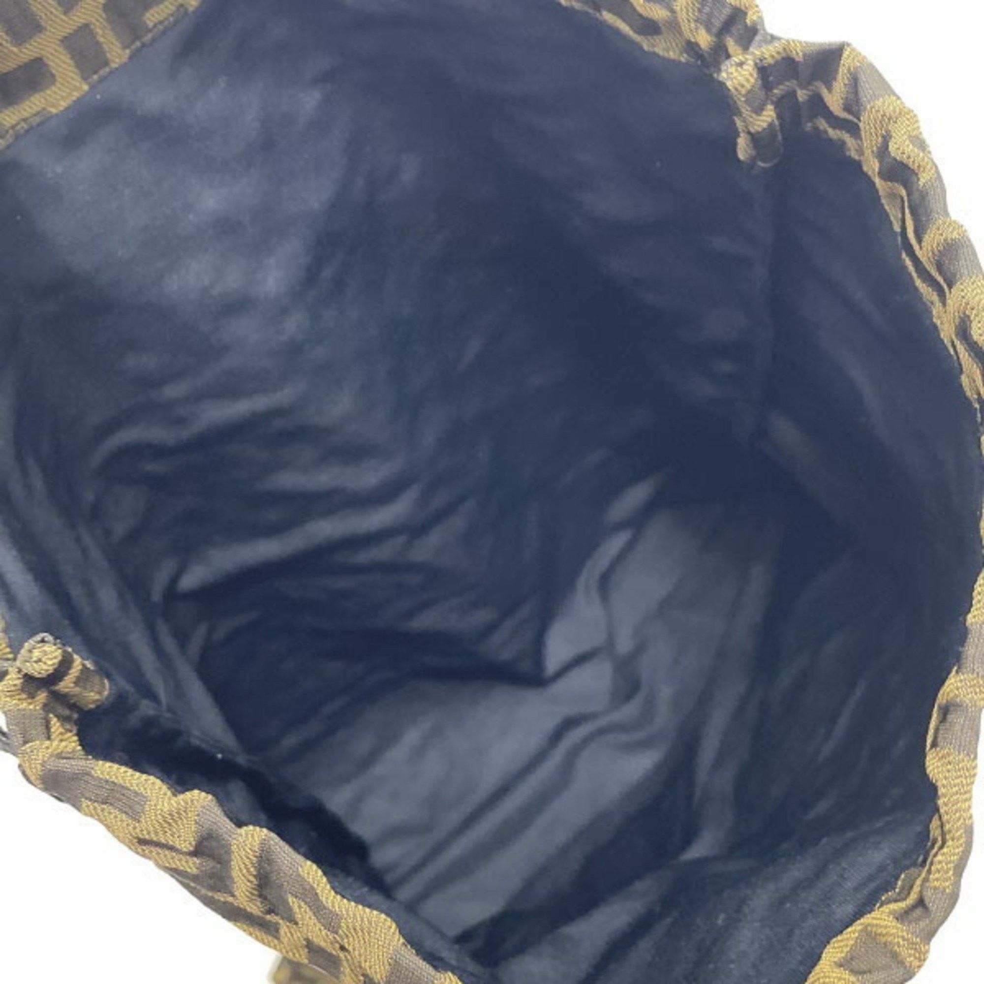 Fendi Fendi Pouch Zucca Nylon Canvas Khaki Black FENDI FF Bag Multi NN-14799 Size ONE SIZE - 7 Thumbnail