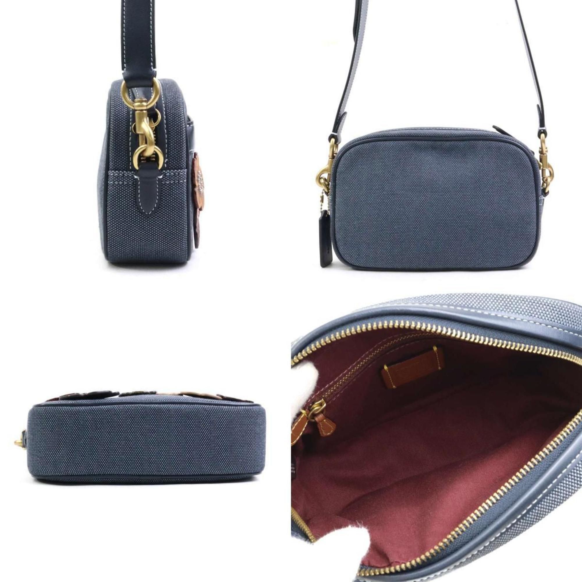 Coach Coach Shoulder Bag Canvas Leather Navy Women's r10608a Size ONE SIZE - 2 Thumbnail