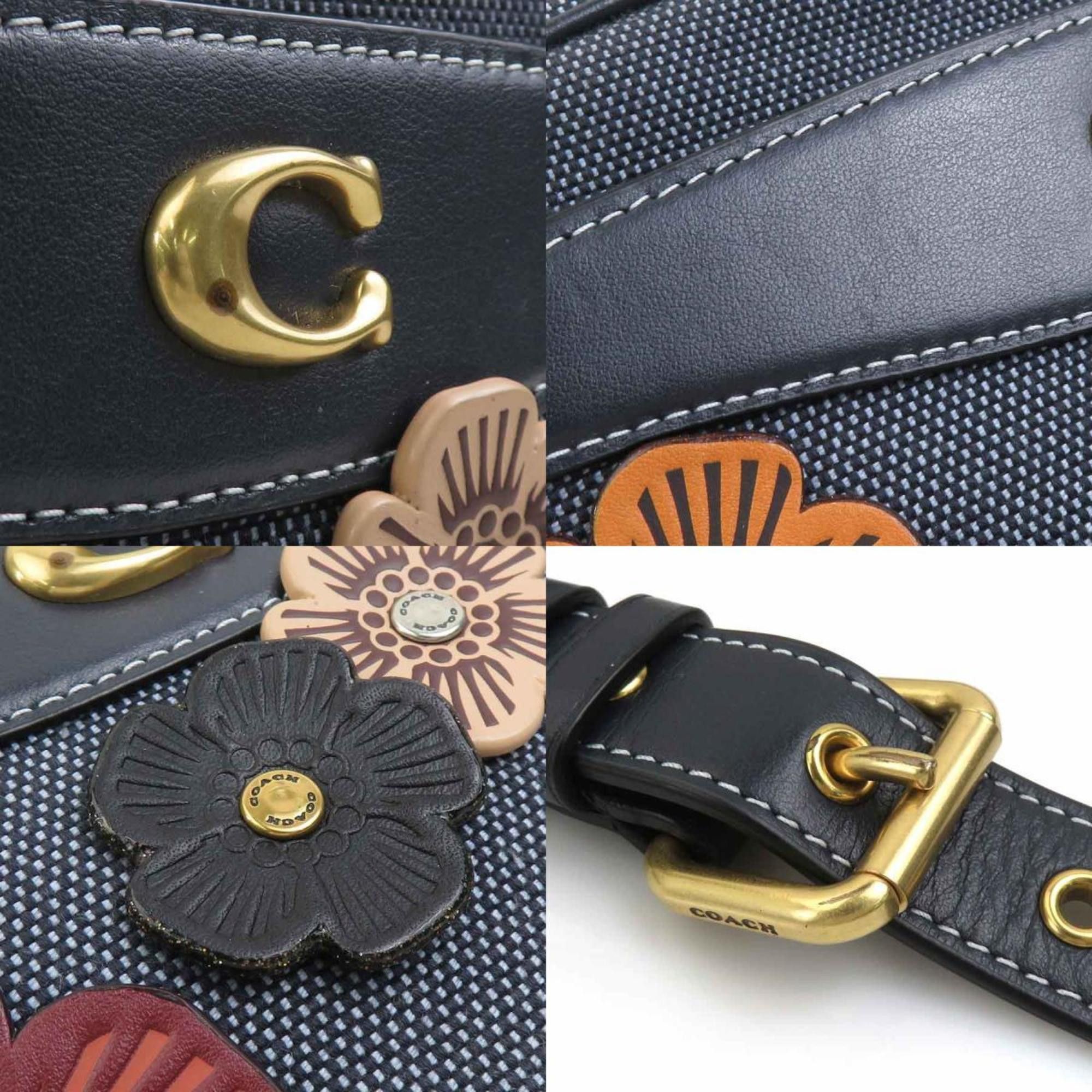 Coach Coach Shoulder Bag Canvas Leather Navy Women's r10608a Size ONE SIZE - 4 Thumbnail