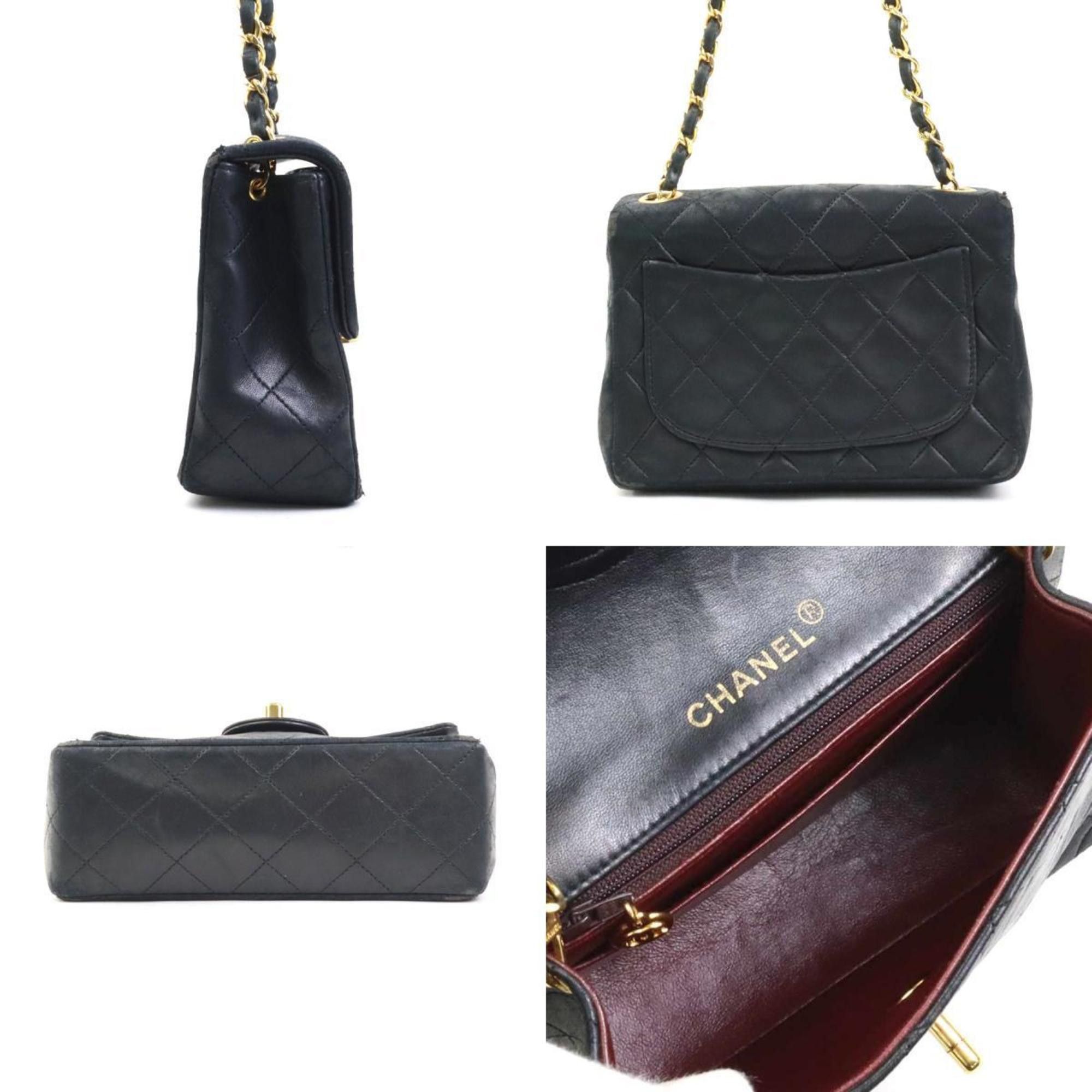 Chanel CHANEL Shoulder Bag Lambskin Black Gold Women's 90143a Size ONE SIZE - 2 Thumbnail