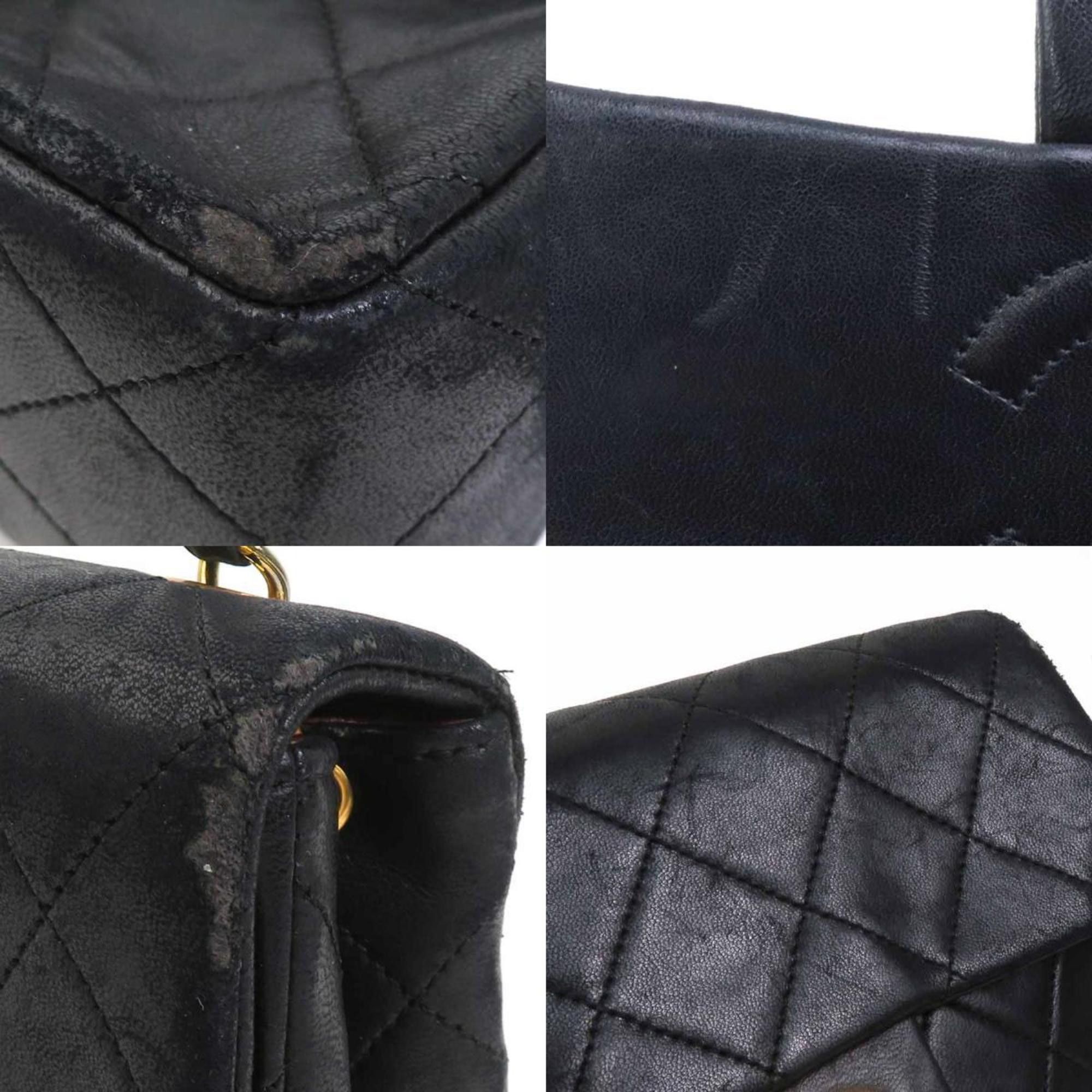 Chanel CHANEL Shoulder Bag Lambskin Black Gold Women's 90143a Size ONE SIZE - 3 Thumbnail
