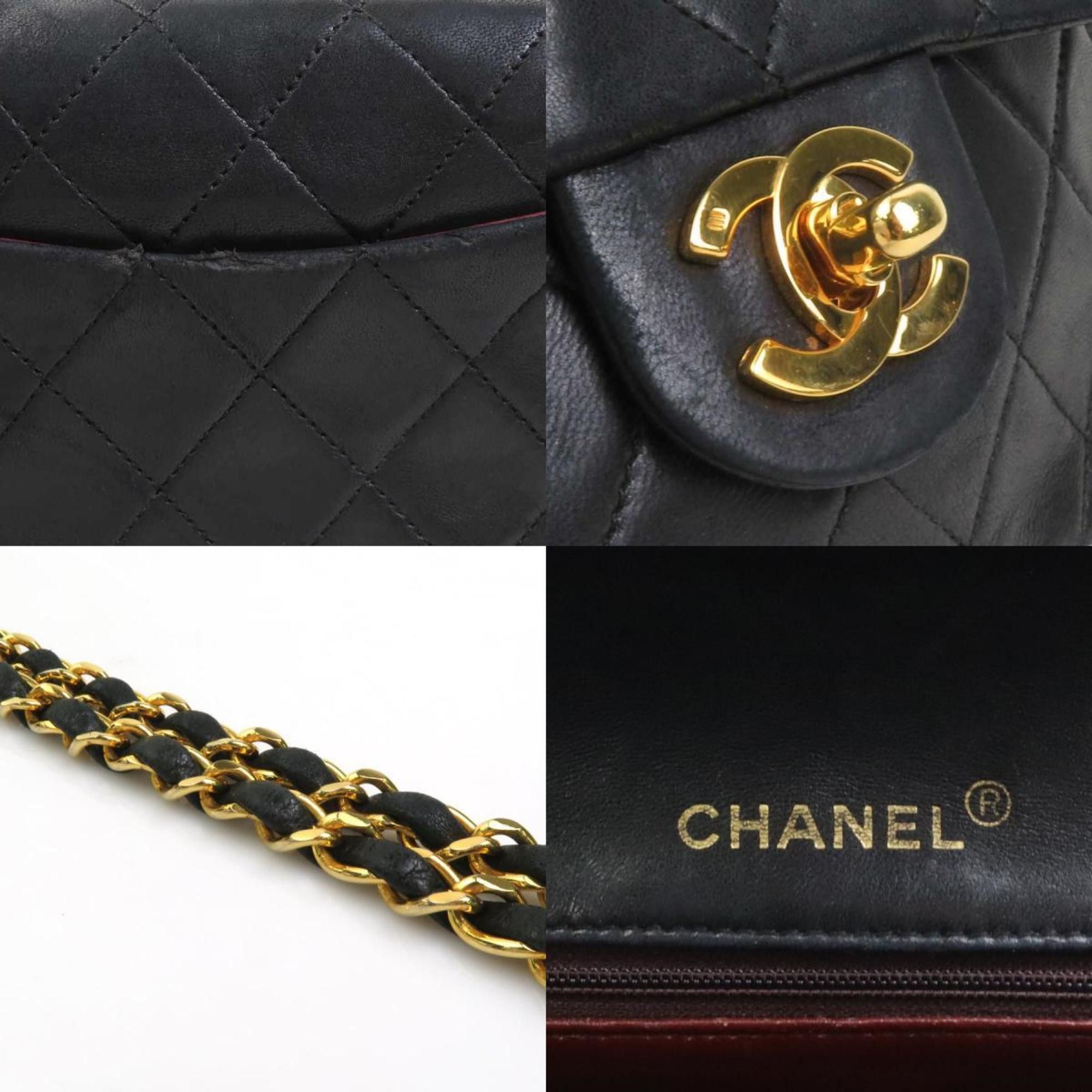 Chanel CHANEL Shoulder Bag Lambskin Black Gold Women's 90143a Size ONE SIZE - 4 Thumbnail