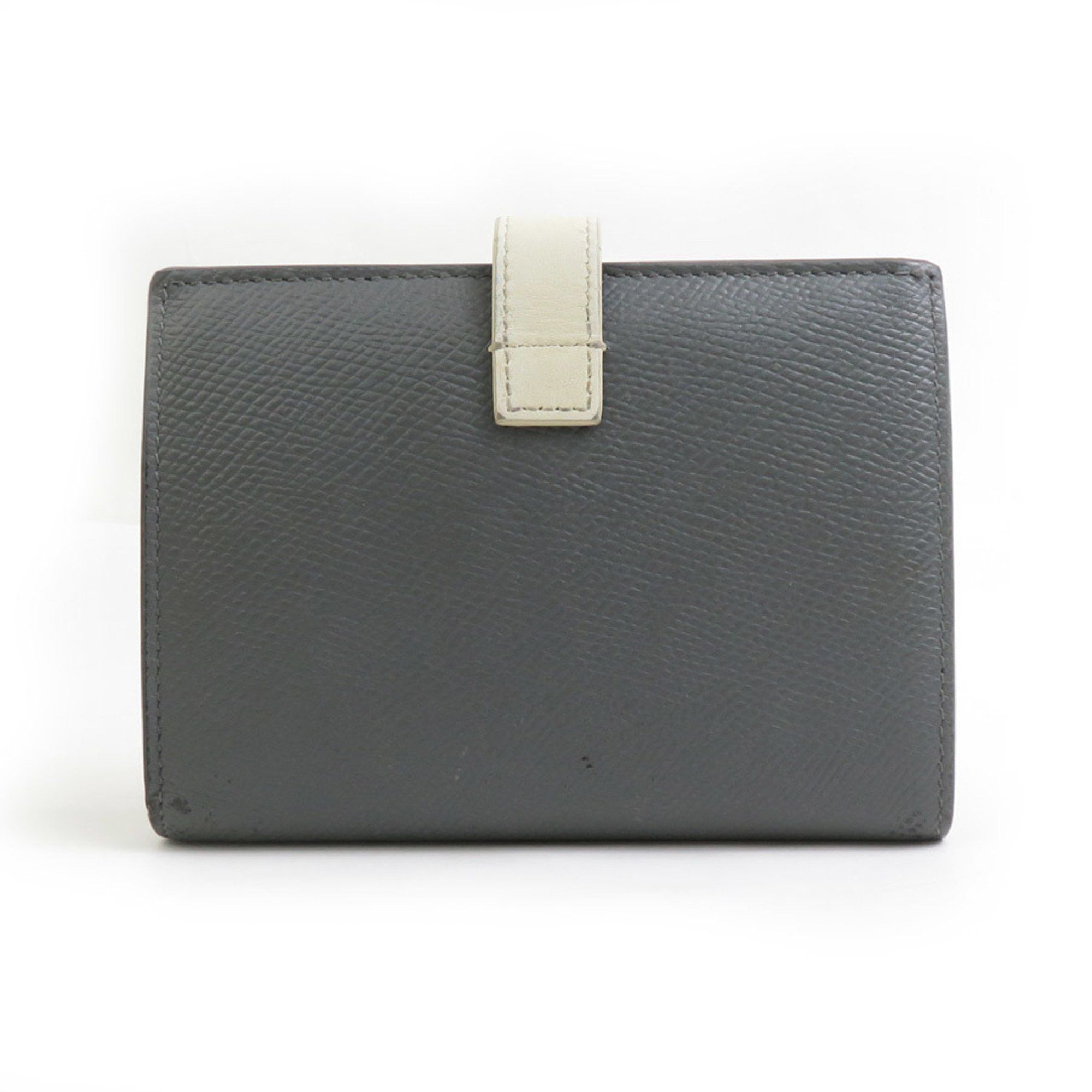 Celine CELINE Bi-fold Wallet Medium Strap Leather Gray x Ivory Women's h31246a Size ONE SIZE - 2 Thumbnail