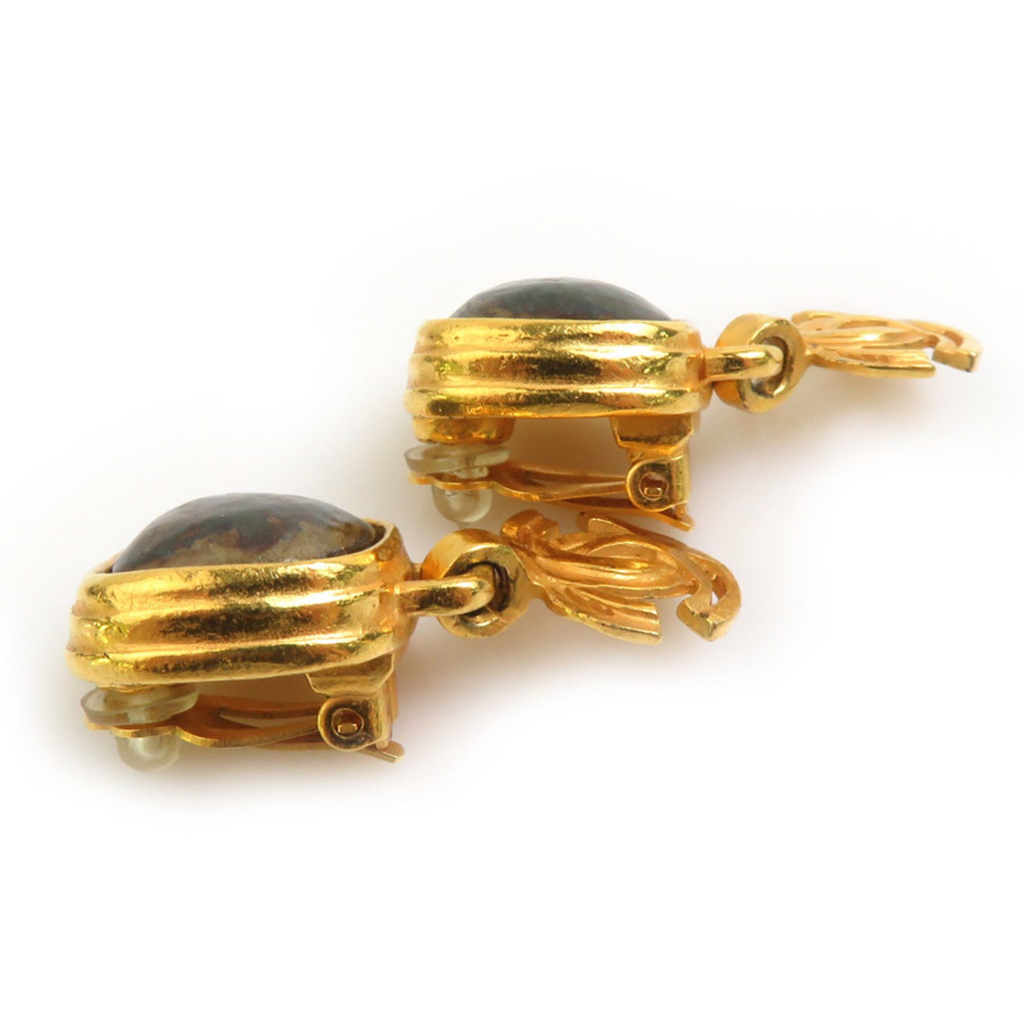 Chanel CHANEL Earrings Coco Mark Metal Stone Gold Women's e60485a Size ONE SIZE - 2 Thumbnail