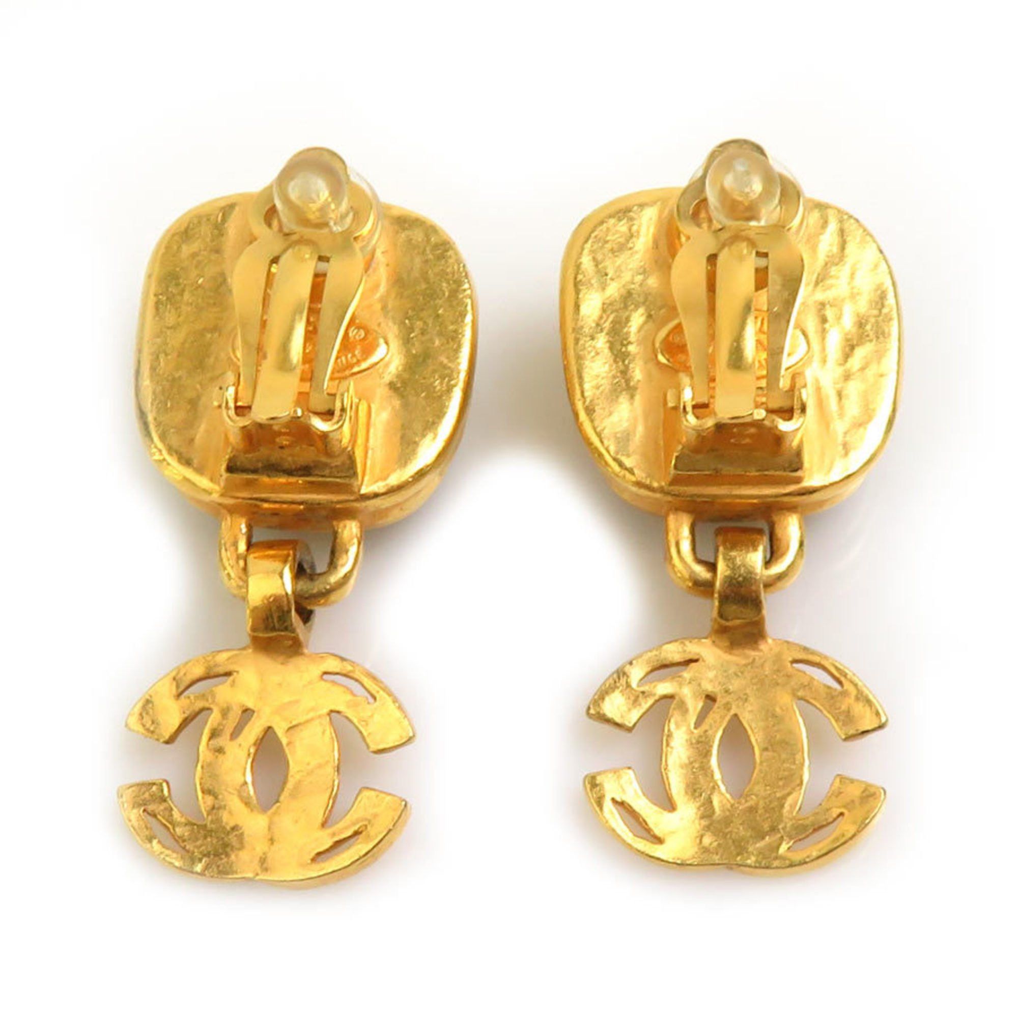 Chanel CHANEL Earrings Coco Mark Metal Stone Gold Women's e60485a Size ONE SIZE - 4 Thumbnail