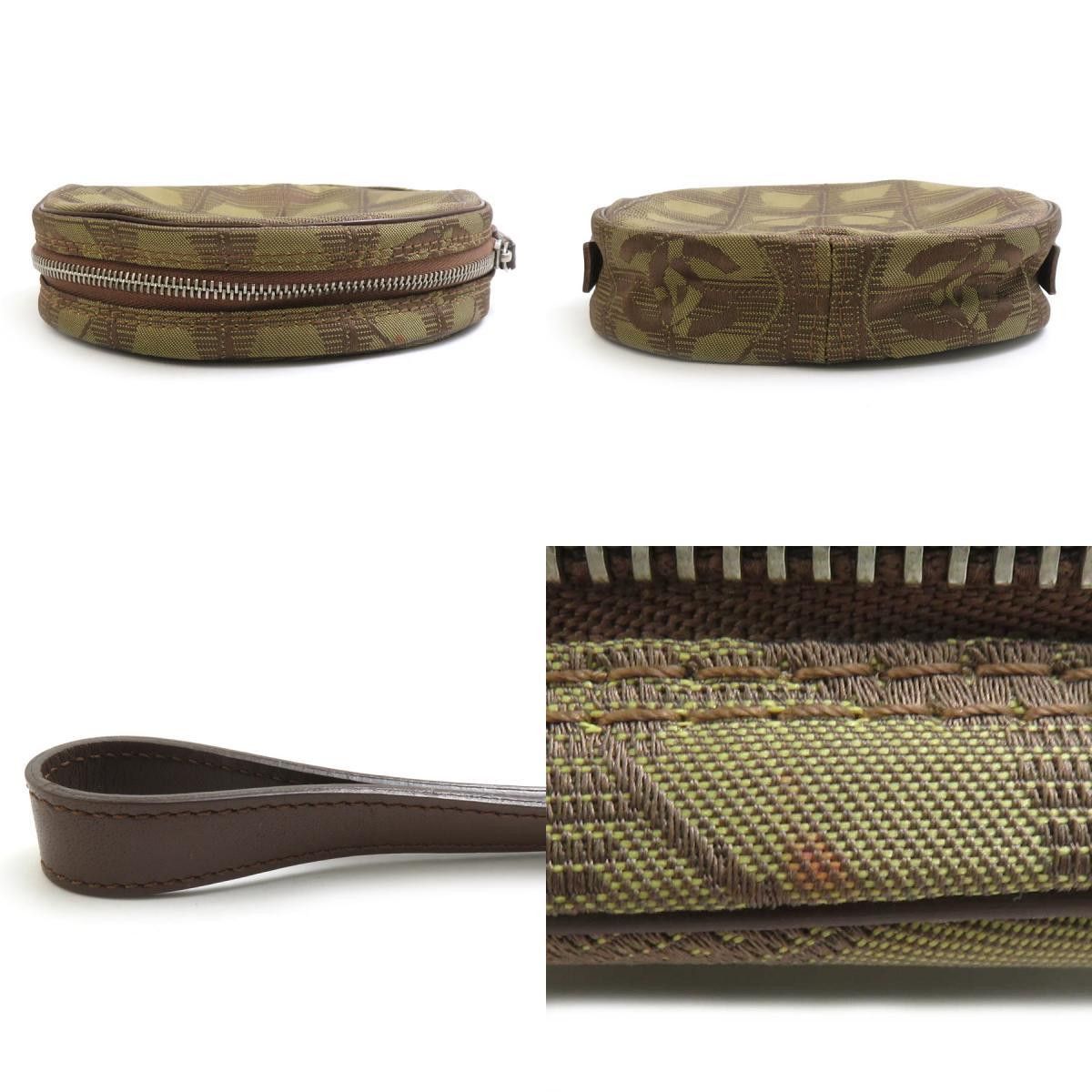 Chanel CHANEL Clutch Bag Pouch New Travel Line Nylon Jacquard Khaki Brown Women's e60499g Size ONE SIZE - 4 Thumbnail